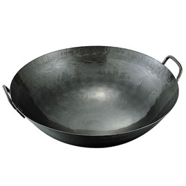 Kanda 001013 Kanda Iron Wok, 13.0 inches (33 cm), Plate Thickness: 0.05 inches (1.2 mm), Made in Japan, 2 Hands, Chinese, Commercial Use