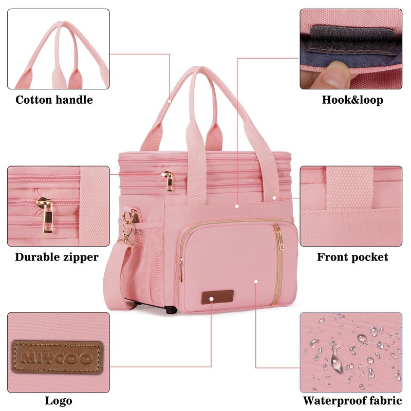 MIYCOO Lunch Bag & Lunch Box for Women Men Double