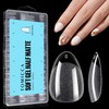 TOMICCA Short Almond Soft Gel Nail Tips, 504PCS Clear Half