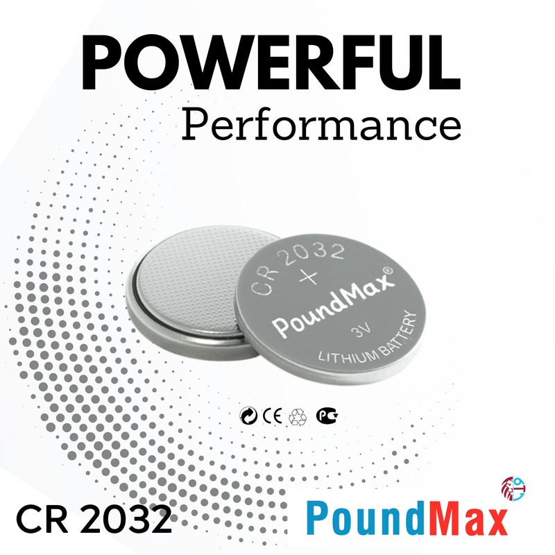 PoundMax CR2032 Lithium Coin Cell Battery, Compatible with AirTag, 3V