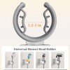Adjustable Shower Head Holder Adhesive & Drill 2-in-1 with 360°