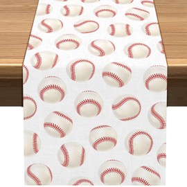Vohado Baseball Table Runner Boy Sports Themed Birthday Party Decorations Dining Room Home Kitchen Island Decor