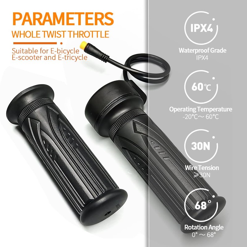 Electric Motorcycle Accelerator Right Hand Full Twist Throttle Ebike Throttle