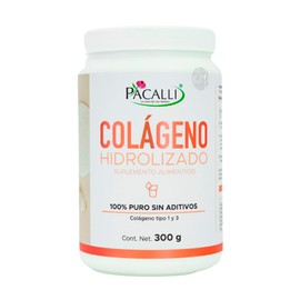 Colgeno Hidrolizado en Polvo PACALLI  Tipo I y III  Suplemento Alimenticio  Contenido Neto 300 g                                                      