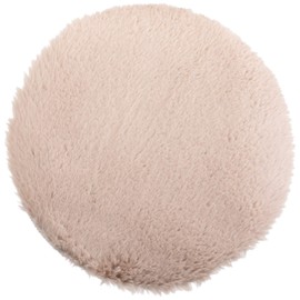 Brandsseller Seat Cushion Rug Diameter 38 cm Lambskin Look Round Faux Fur Long Pile Rug Lambskin Cushion Faux Sheepskin Taupe / Beige