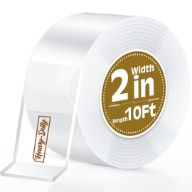 Navona Double Sided Tape Heavy Duty, 2In x 10Ft Removable Nano Adhesive Tape, Mounting Tape for Walls, Home & Office, Transparent Multi-Purpose Tape