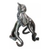 Ebros Large Standing Octopus Statue in Silver Finish Resin Marine