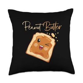 Peanut Butter and Jelly sandwiches cute bff outfit Peanut Butter and Belly Gifts Sandwich Matching Couple Throw Pillow, 18x18, Multicolor