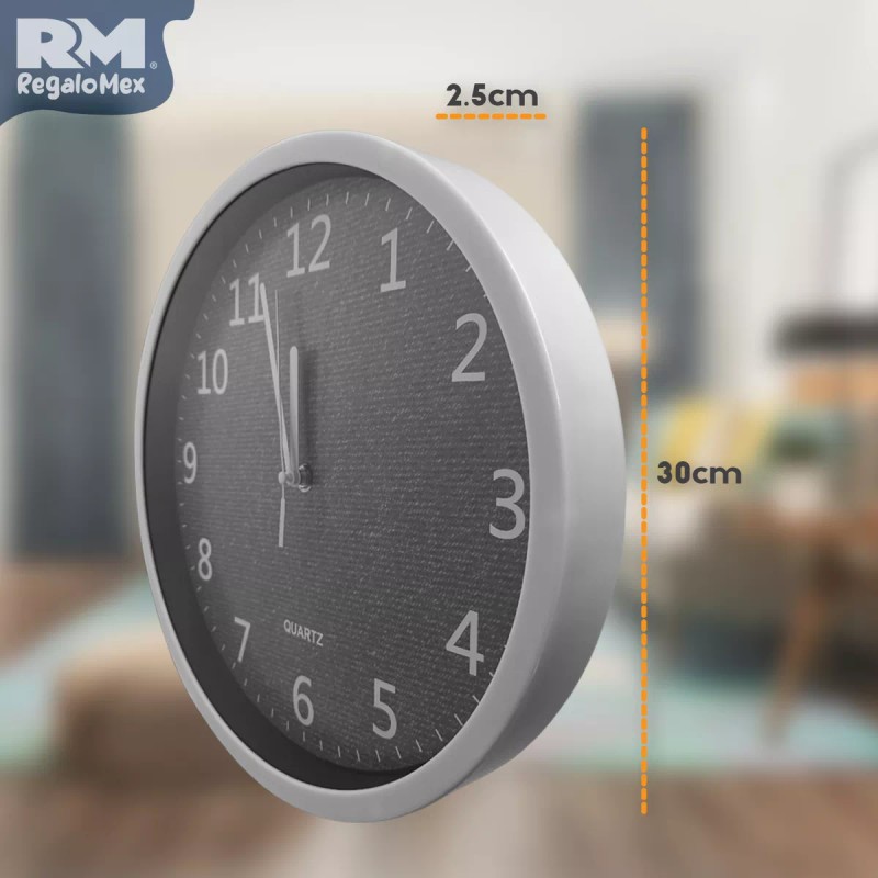 Rm Regalomex Reloj Análogo De Pared Plástico Diseño Tela