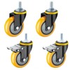 Heavy Castors Wheels-4X Swivel Industrial Caster Wheels,Yellow Polyurethane Trolley Furniture