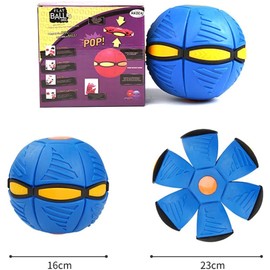 Transformable UFO Magic Ball Glowing Exhaust Ball, Transformable UFO Ball, Lightweight Anti-Drop Frisbee Toy Ball Outdoor Garden Game for Kids, Adults, Kids (Color : B)