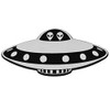 UFO Saucer Plastic Auto Emblem - [Silver][4'' x 1 3/4'']