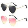 Dollger Sunglasses Womens Heart Shaped Sunglasses Thin Metal Frame Lovely