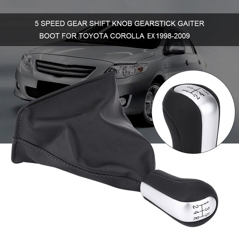 5 Speed Gear Shift Knob Gearstick Gaiter Boot for Toyota
