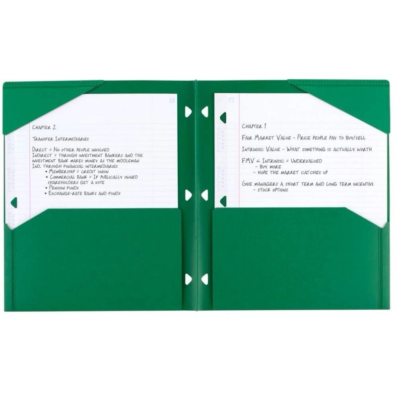 Five Star 2-Pocket Folder, Plastic Folder with Stay-Put Tabs, Fits