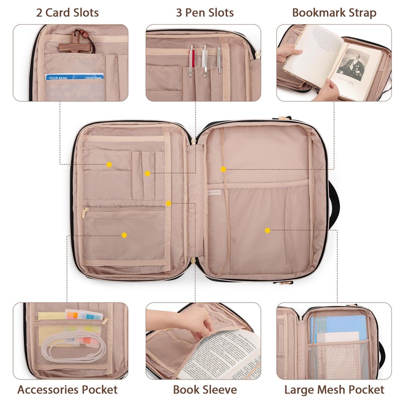 Prokva Bible Cover Case for Women, Large Bible Church Bag