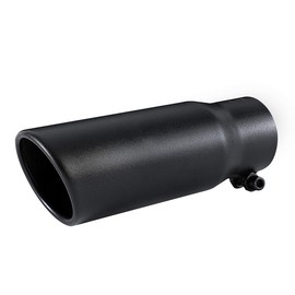 Black Exhaust tip - 2.5 Inch Inlet Bolt on Design- Black Coated Stainless Steel Car Muffler Tips 2.5" ID x 3"OD x 8.5"L