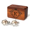 Mens Cufflinks Watch Movement Shape Silve Cuff Links with Initial