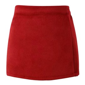 Toddler Girls Wool Skirt Kid Stretchy High Waisted Fall Winter Uniform Skirt Casual Classic Solid A-Line Mini Skirt Pencil Bodycon Skirt Red
