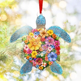 ARVEXO Beach Gifts for Women - Suncatcher Christmas Ornaments 2025 - Sea Turtle Ornament for Beach Decor, Turtle Ornaments for Christmas Tree, Beach Ornament, Ocean Gifts for Mom Grandma Friends
