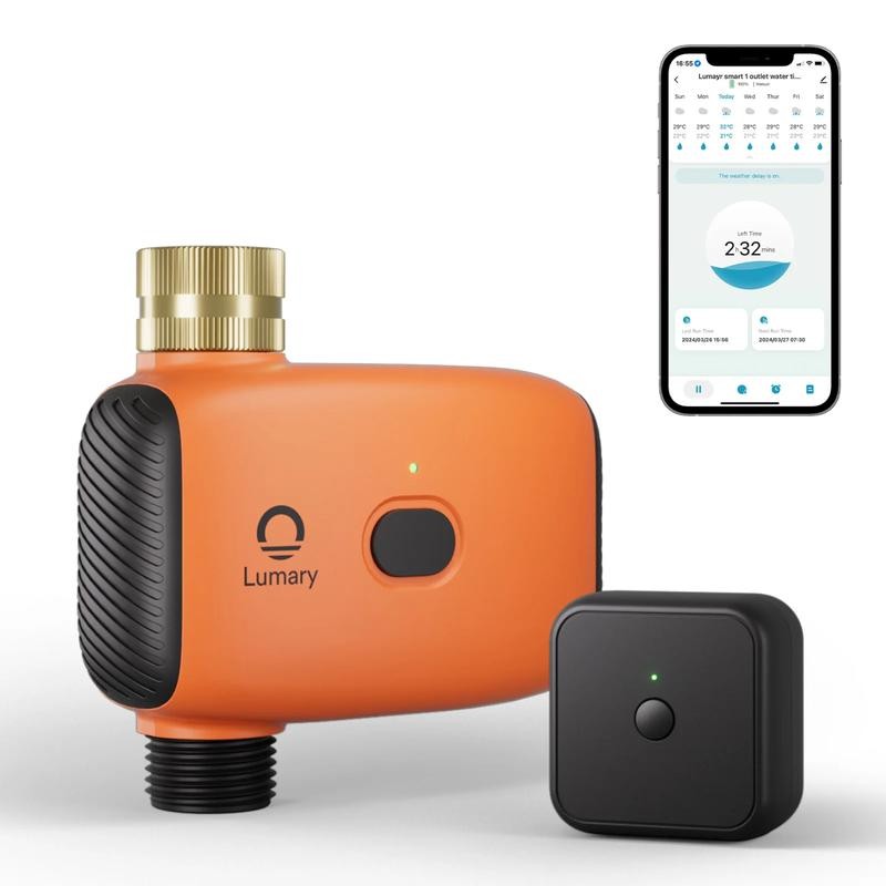 Lumary Smart Wi-Fi Watering Timer for Gardening with Brass Inlet(Gateway