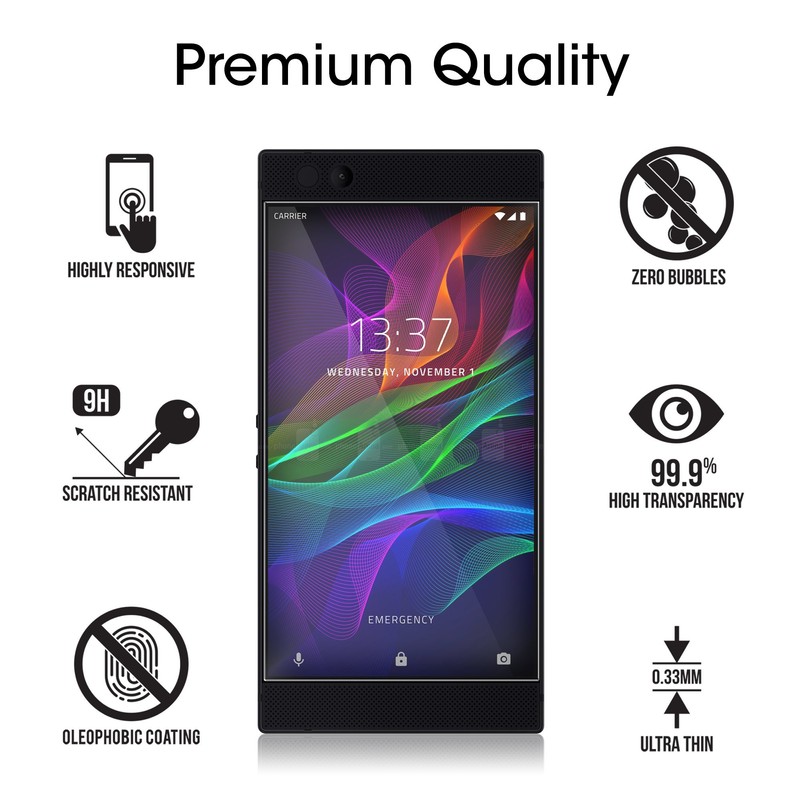 amFilm Glass Screen Protector for Razer Phone 2, Razer Phone