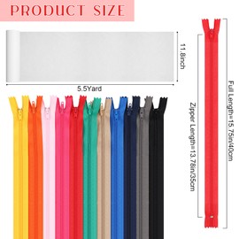 Fanfanwin 140 Pcs Floral Fabric Pieces and Sewing Zippers Set, 103 Pcs 10'' x 10'' Cotton Squares Bundles with 36 Pcs Nylon Zippers 5.5 Yards Nonwoven Fabric for Quilted Pouch Craft DIY