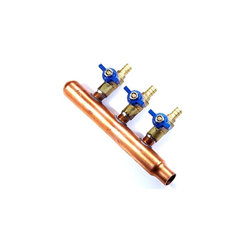 PEX Plumbing Manifold 3/4" Male 1/2" Ball Valve, Close End,