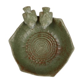 Sosoport Ceramic Bird Fruit Plate Bird Feeding Tray Gardening Art Ceramic Crafts Decor Random Color