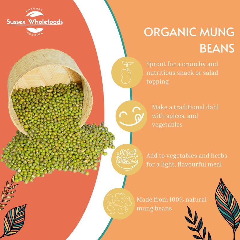 Sussex Wholefoods Organic Mung Beans 500g