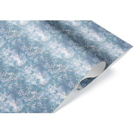 Wedding Gift Wrap Premium Luxury Thick Anniversary Wrapping Paper Ocean Blue Marble Theme Bridal Shower Birthday Party Decor (12 foot x 30 inch roll)