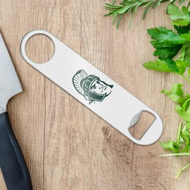Michigan State Sparty Head Stainless Steel Vinyl Covered Flat Bartender Speed Bar Bottle Opener
