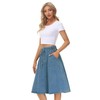 KANCY KOLE Women Casual Jean Skirts Mid Length Drawstring A-Line