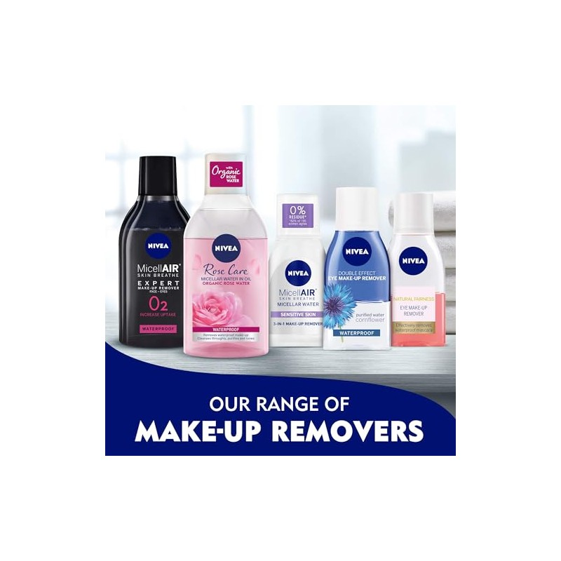NIVEA Agua limpiadora micelar, Skin Breathe Rose MicellAIR, 13.5 fl
