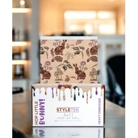 STYLETEK 5x11 Pop Up Foil, HOP LITTLE BUNNY, 400 Sheets Per Box, Heavy Emboss, Luxury Salon Foil
