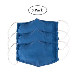 LOFBAZ Fabric Mask Cotton Washable Reusable (Denim - Pack of 3, Adult Large)