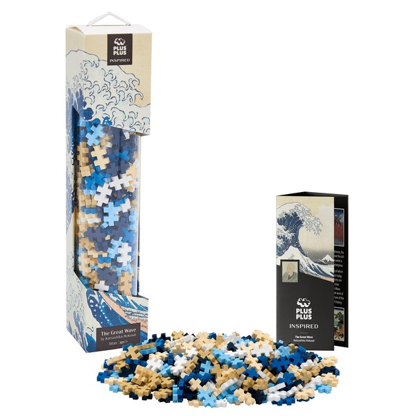 PLUS PLUS - Inspired - Hokusai, The Great Wave - 350 Pieces - Open-Ended, Art Construction Building Toy, Interlocking Mini Puzzle Blocks