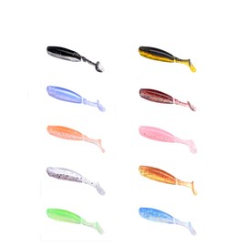 East Rain - 10 señuelos de Pesca de Silicona Profesionales para cebos de Carpas Artificiales de Doble Color, 100pcs Multicolor, 5.5cm