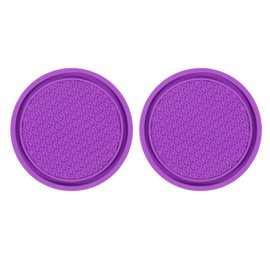HARFINGTON 2pcs Car Cup Coasters Universal PVC Car Cup Mats Non-Slip Cup Holder Insert Coasters Car Interior Accessories, Purple