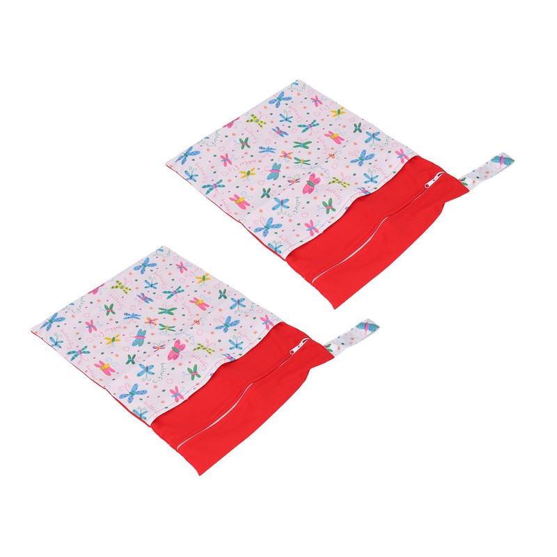 2pcs Cloth Diaper Wet Dry Bags Waterproof Reusable Wet Bags
