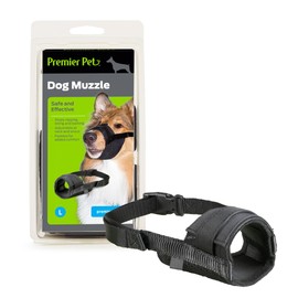 Premier Pet Dog Muzzle - Safely Reduces Biting & Barking - Adjustable Straps for Secure Fit - Soft Padded Comfort for Pets - Durable Nylon Design - Easy to Use for Training or Grooming - Large