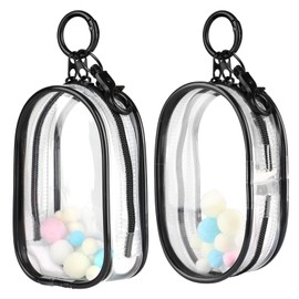 (2 PCS) Clear Figure Display Bag with Keychain, Portable Dustproof Mini Doll Pouch Carrying Case for Blind Box Figures, PVC Storage for Dolls, Action Figures & Collectibles
