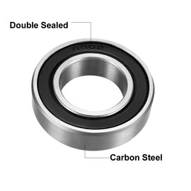 sourcing map 6902-2RS Deep Groove Ball Bearing 15mm x 28mm x 7mm Double Sealed Carbon Steel Bearings 8pcs