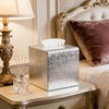 Silver Tissue Box Cover,Square Leather Tissue Box Cover with Magnetic