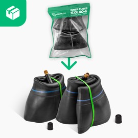 MOOVMOOV 2 hoses 15 x 6.00-6 with straight valve TR13 - replacement hoses suitable for ride-on mowers, carts, wheelbarrows, garden trailers, others