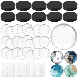 Aertiavty 72 Pcs Fridge Magnets Making Kit, 2 Inch Glass Magnets for Refrigerator, Locker, Whiteboard, Office, Kitchen, Decorative Magnet (36 Round Magnet+36 Glass+Clear Adhesive Dots)