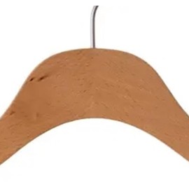 17” NAHANCO Slimline Space Saving Wooden Shirt/Dress Hanger, Low Gloss Natural- 50/CTN (SL7001750)