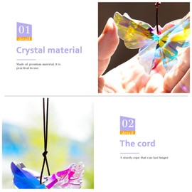76mm Hanging Prism Suncatcher,Crystal Butterfly Rainbow Sun Catcher,Hanging Glass Butterfly Prism for Window Garden Home Christmas Decor