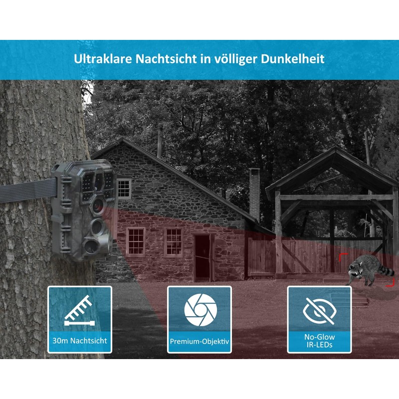 GardePro E5S Wildlife Camera 32MP 1296P H.264 Video, Wildlife Camera