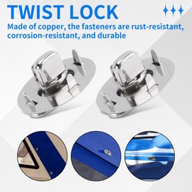 Roundsky 10 PCS Twist Lock Common Sense Fastener Metal Turn Buttons for Boats, Sailboats, RVs, Dinghies and Caravans